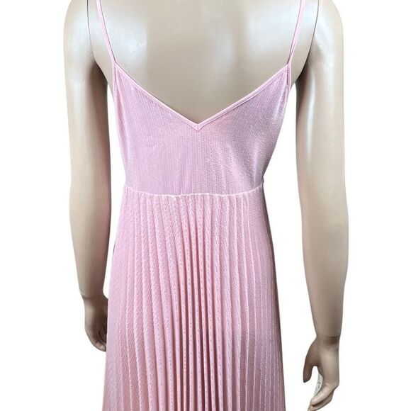 Zara Woman Pink Sequin Pleated Midi Dress Size S (043) - Picture 8 of 12